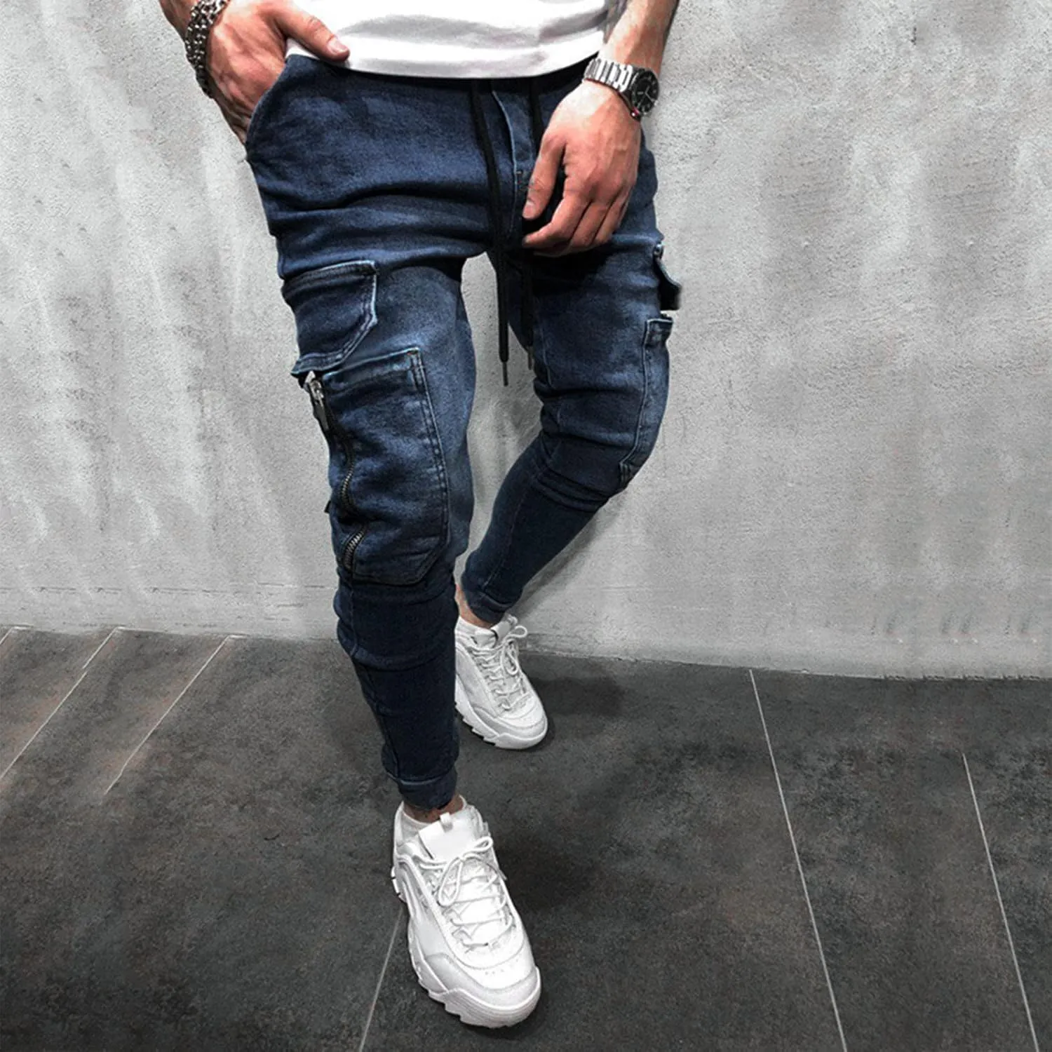 Men's Regular Jeans Men's Slim Chino Pants Men Chino Pants Slim Fit Stretch Bodycon Trousers Casual Men's Dress Pants