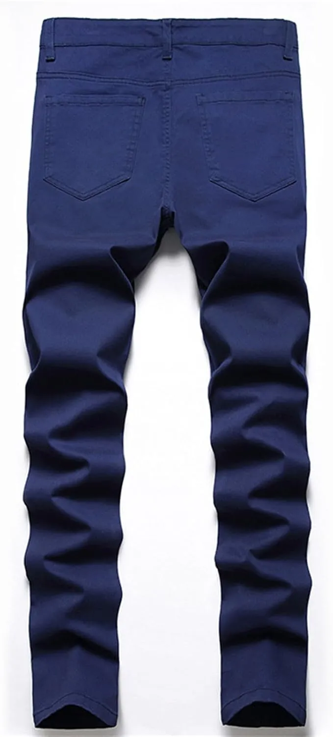 Mens Skinny Dress Pants Straight Leg Slim Fit Stretchy Solid Classic Chino Pants Outdoor Business Golf Casual Pants