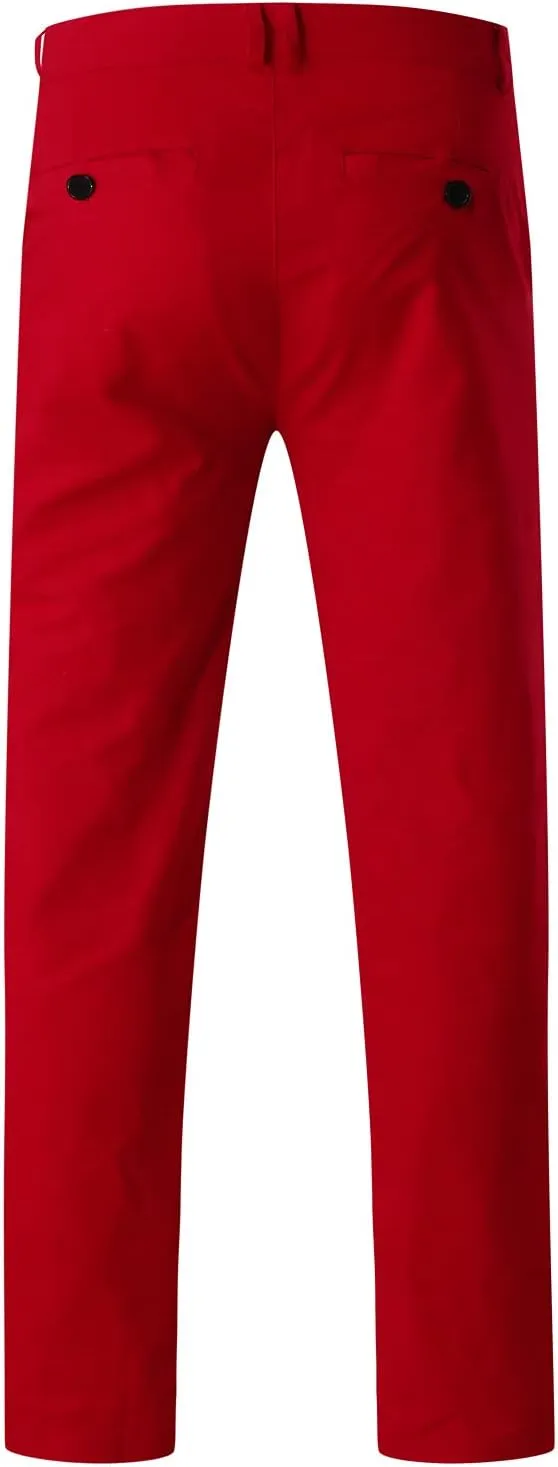Men's Slim Fit Basic Stretchable Cotton Chino Pant Casual Long Trousers Jogger Pants Golf Clothes