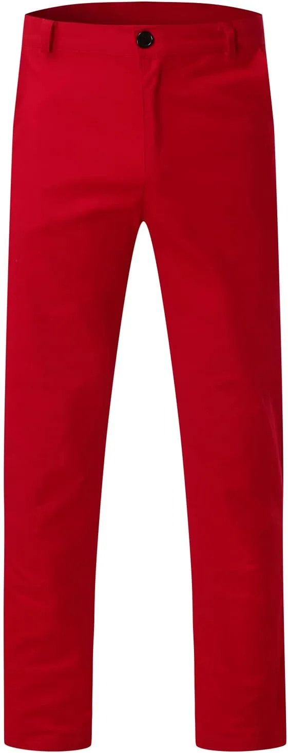 Men's Slim Fit Basic Stretchable Cotton Chino Pant Casual Long Trousers Jogger Pants Golf Clothes
