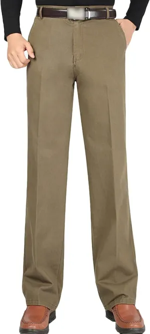 Men's Stretch Dress Pants Casual Slim Fit Skinny Suit Pants Chino Pant Business Fit Flex Flat Front Pant (36,Dark Khaki)