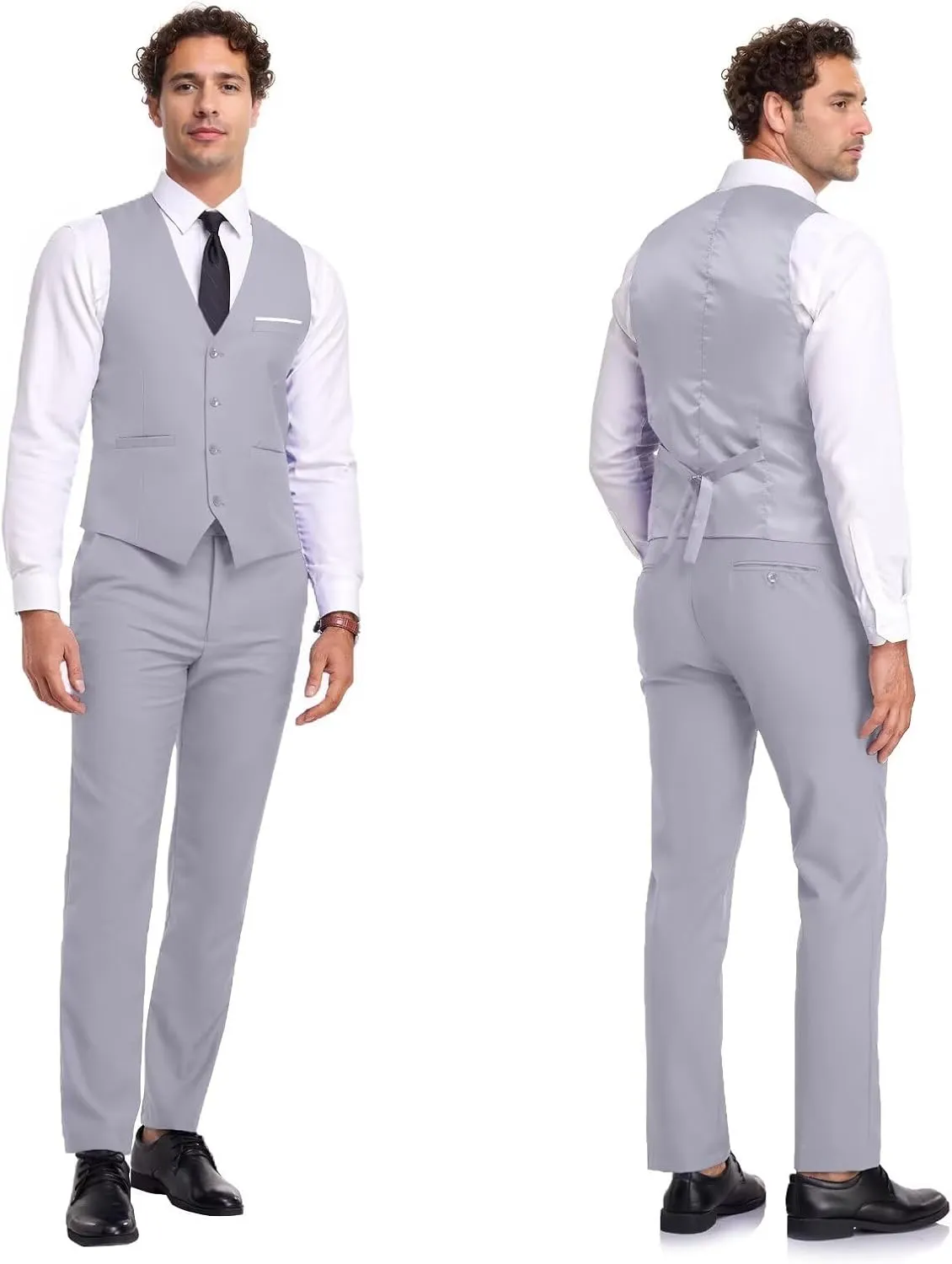 Men's Suit Slim Fit 3 Piece Suits for Men Two Button Blazer Jacket Vest Pants Tuxedo Set