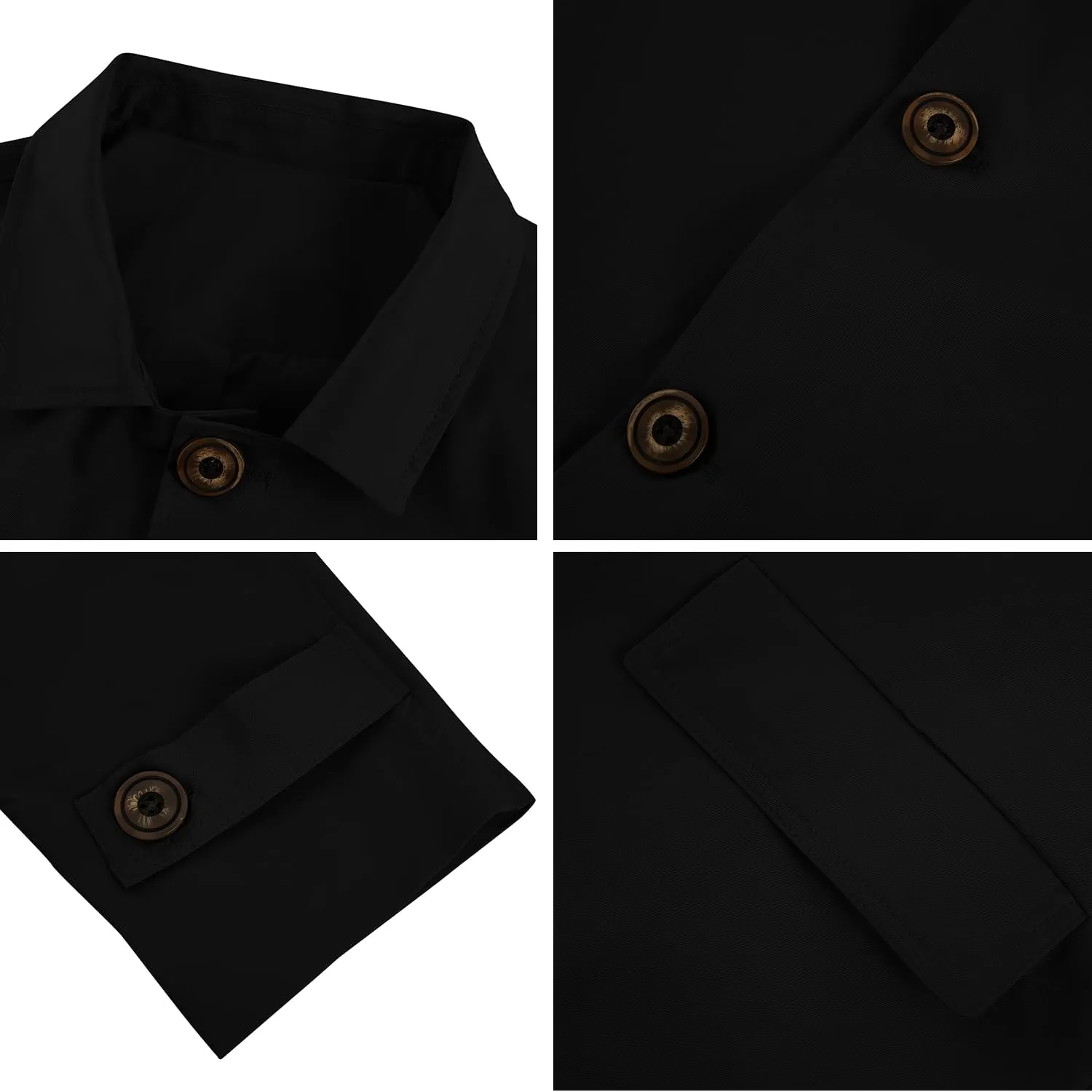 Mens Trench Coat Slim Fit Single Breasted Casual Long Jacket Lightweight Lapel Fall Windbreaker Overcoat