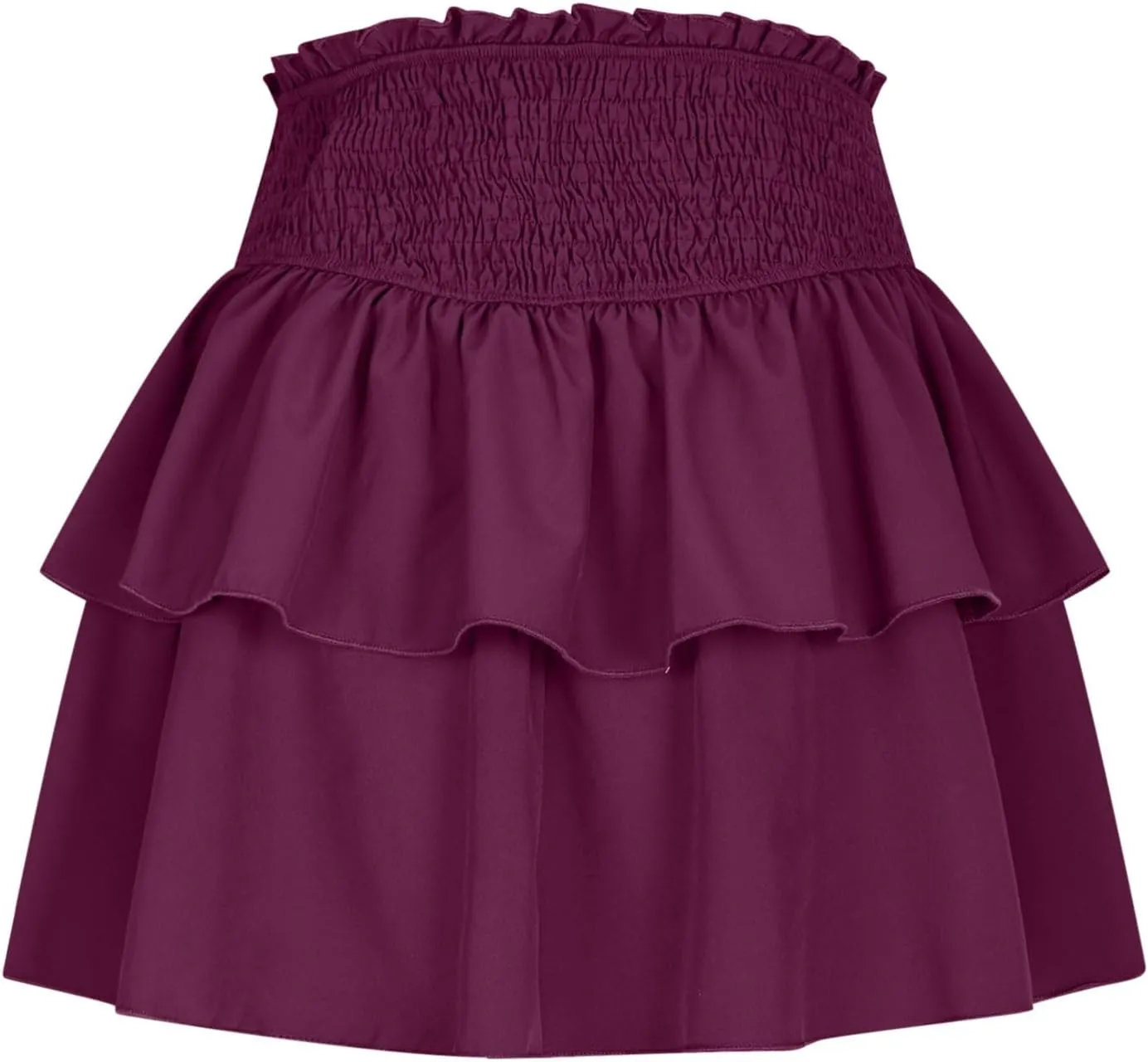 Mini Skirts for Women Dressy Casual Ruffle Layer Boho Dress Flowy Skort Summer High Waisted Ballet Skirt Cute Clothes