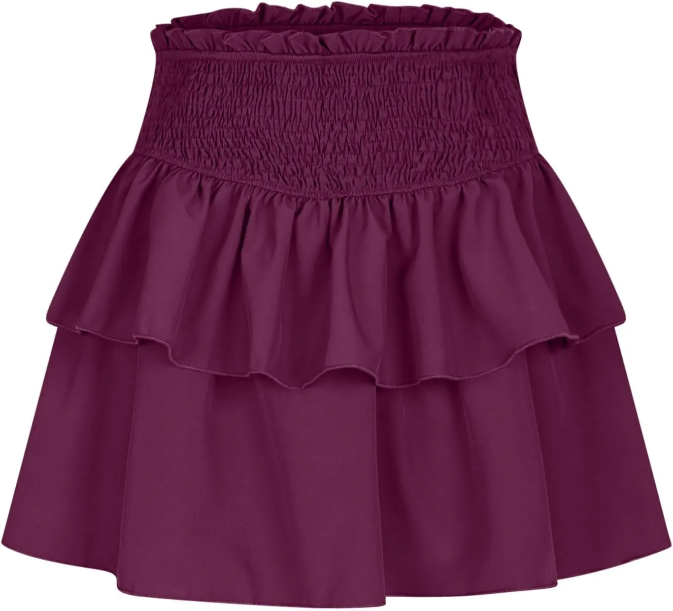 Mini Skirts for Women Dressy Casual Ruffle Layer Boho Dress Flowy Skort Summer High Waisted Ballet Skirt Cute Clothes