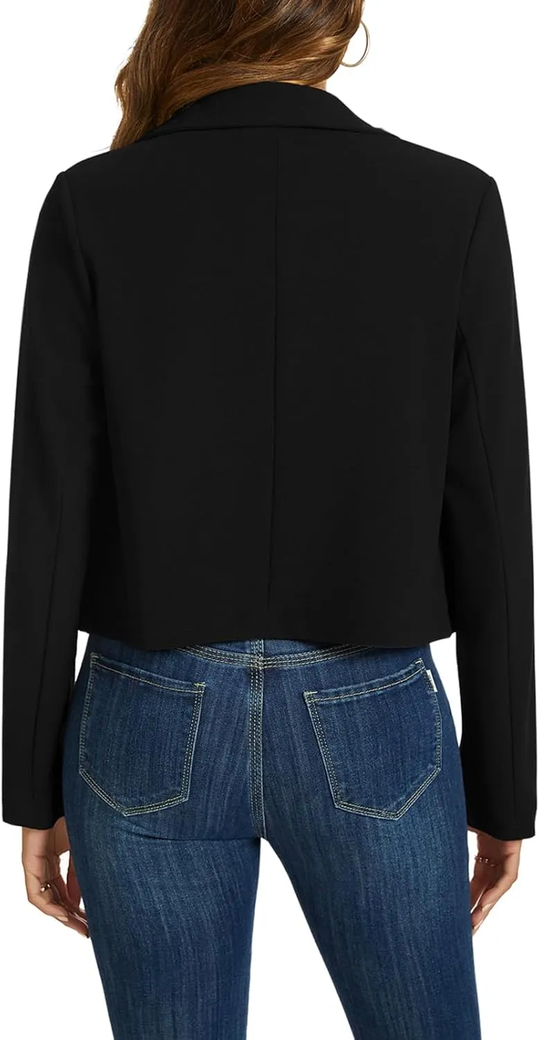 MINTLIMIT Cropped Blazers for Women Business Casual Long Sleeve Open Front Suit Jacket Work Office Blazer