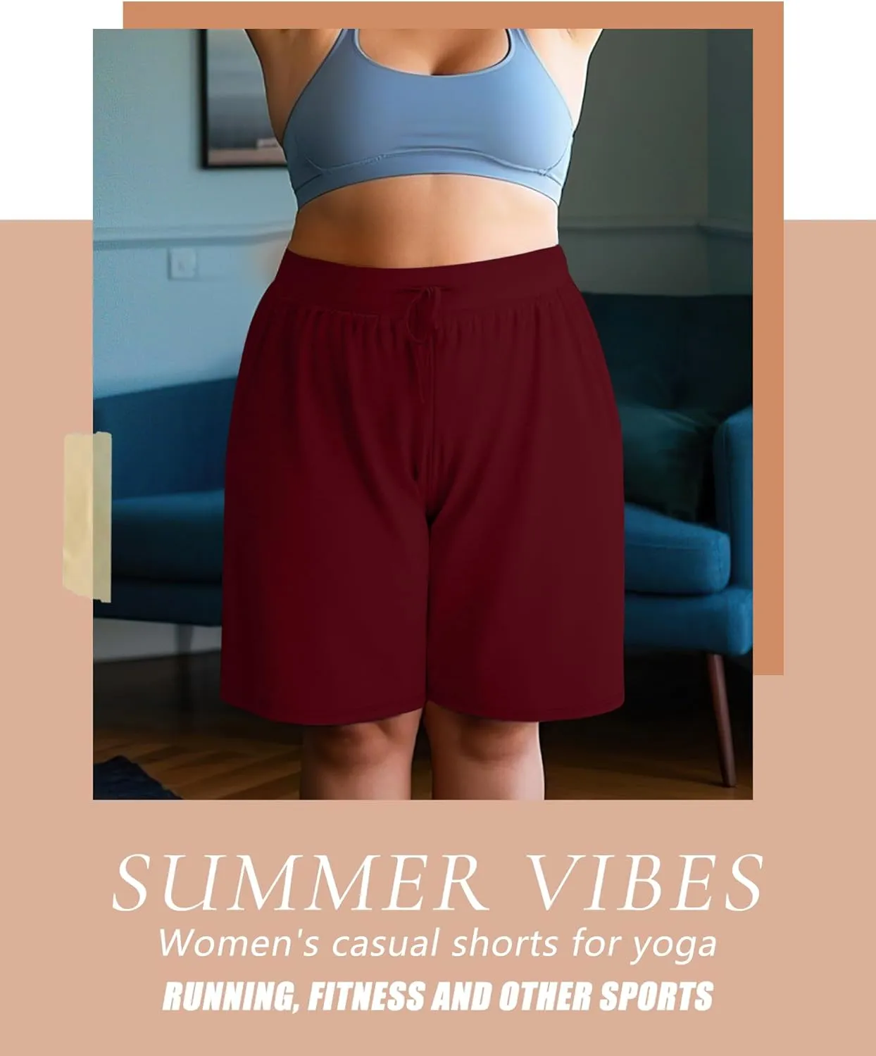 Neer 3 Pack Plus Size Women's Bermuda Shorts Cotton Drawstring High Waist Casual Athletic Sweatpants with Pockets XL-5XL