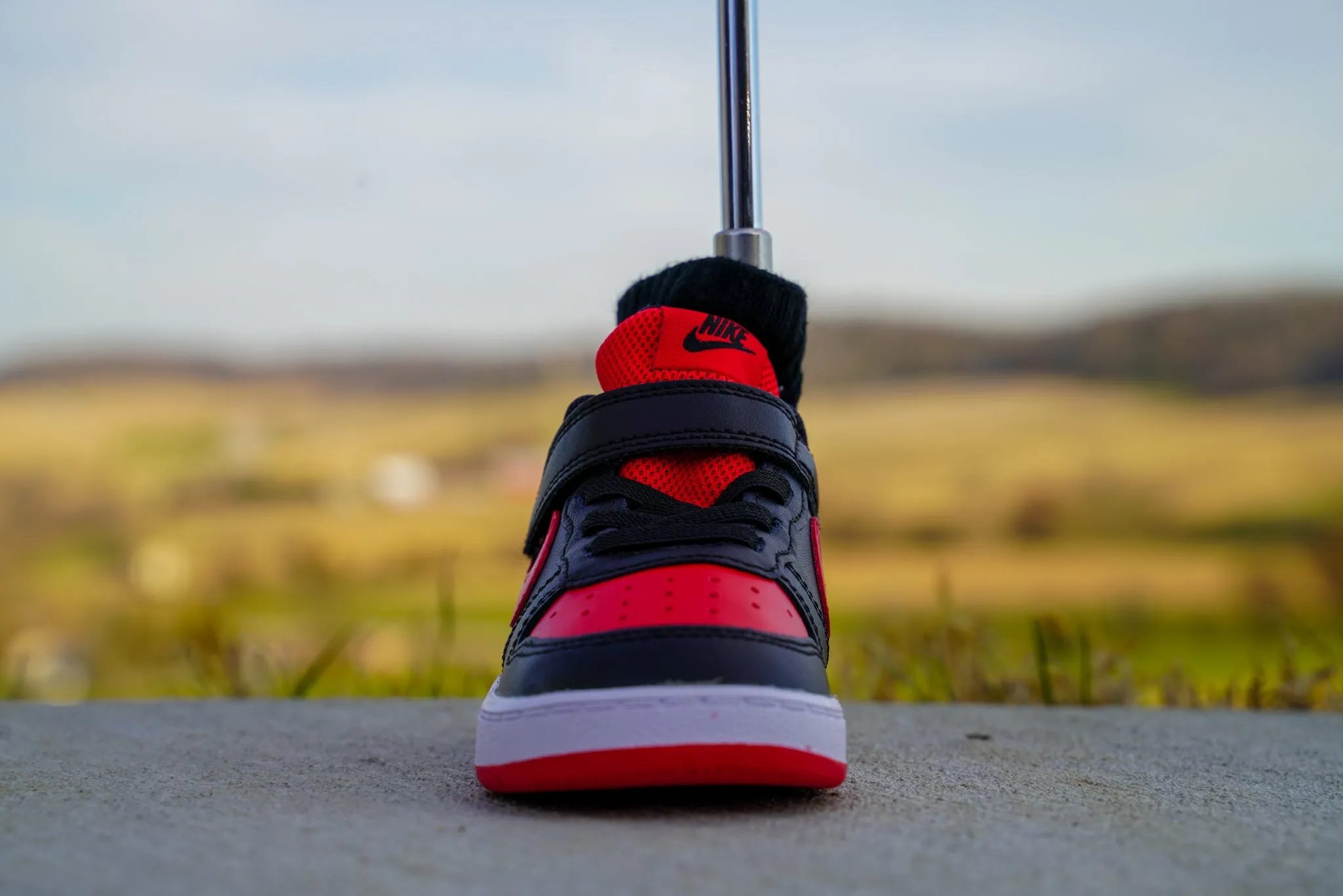 Nike Court Borough Low 2 [UNIVERSITY RED BLACK] Standing Sneaker Putter Cover