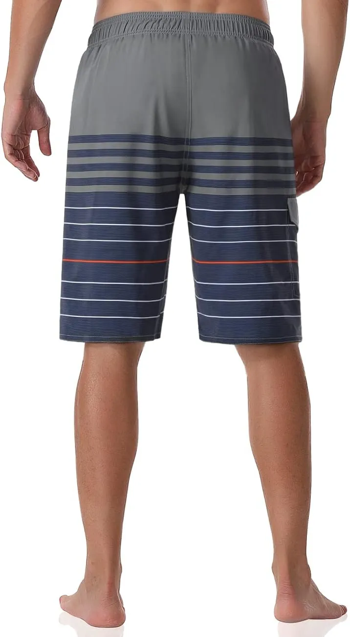 Nonwe Men's Beachwear Board Shorts Quick Dry with Mesh Lining Swim Trunks