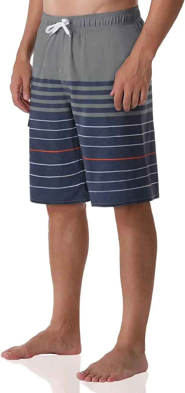Nonwe Men's Beachwear Board Shorts Quick Dry with Mesh Lining Swim Trunks