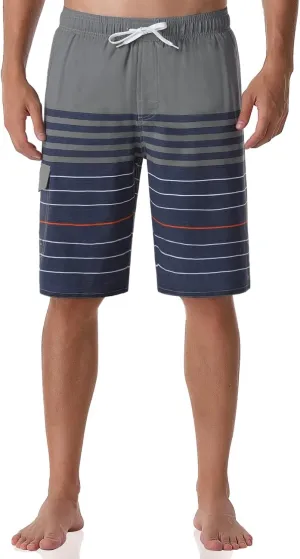 Nonwe Men's Beachwear Board Shorts Quick Dry with Mesh Lining Swim Trunks