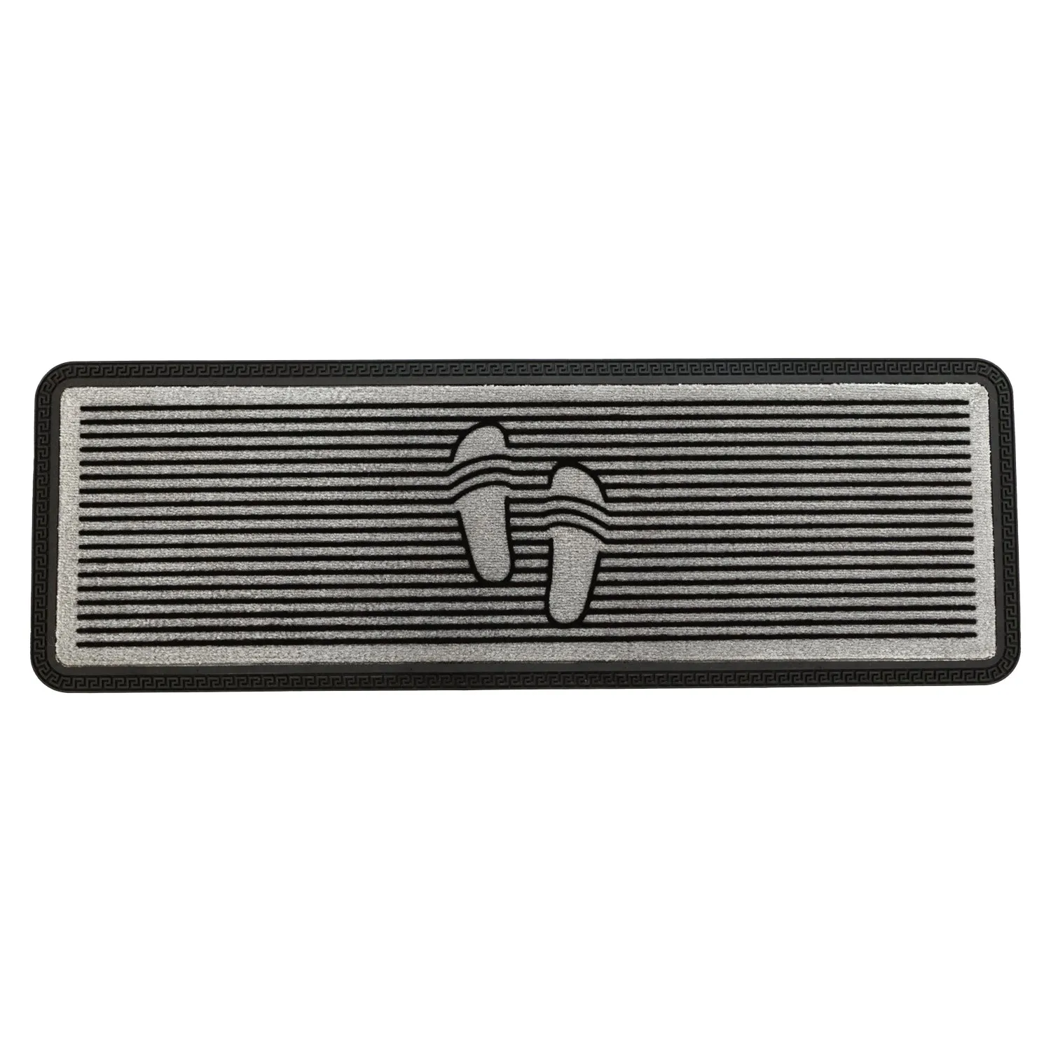 OnlyMat Elegant Soft Anti-Skid Polypropylene Shoe Pattern Flocked Floor Mat -GREY , 40 cm x 120 cm