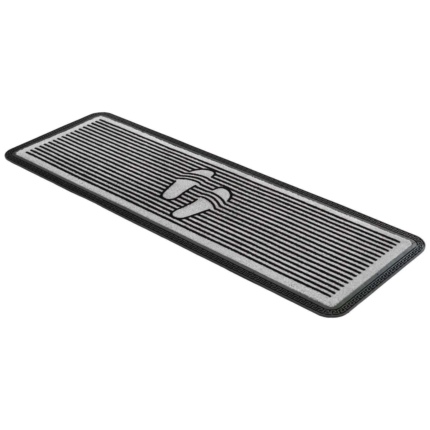 OnlyMat Elegant Soft Anti-Skid Polypropylene Shoe Pattern Flocked Floor Mat -GREY , 40 cm x 120 cm