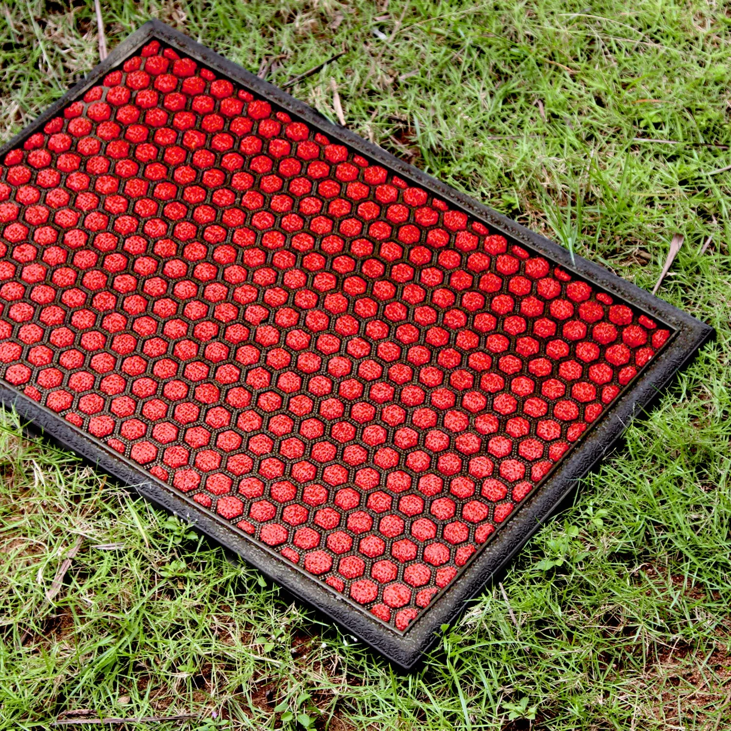 OnlyMat Red Colour Polka Dot All Purpose Mat for Bathroom Kitchen Entrance