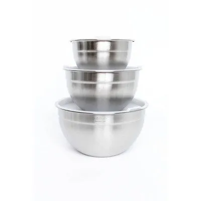 Open Box - Cuisinart Set of 3 Stainless Steel Mixing Bowls with Lids