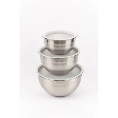 Open Box - Cuisinart Set of 3 Stainless Steel Mixing Bowls with Lids