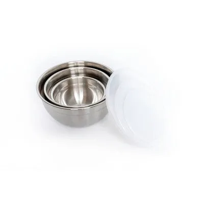 Open Box - Cuisinart Set of 3 Stainless Steel Mixing Bowls with Lids