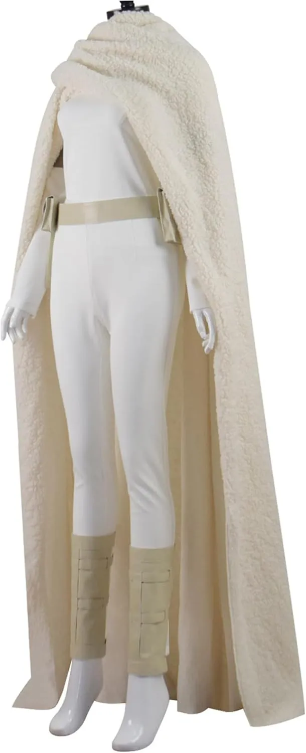 Padme Amidala Costume Women Queen Padme Dress Velvet Green Hooded Robe Cloak Deluxe Jedi Uniform Halloween Cosplay Outfits