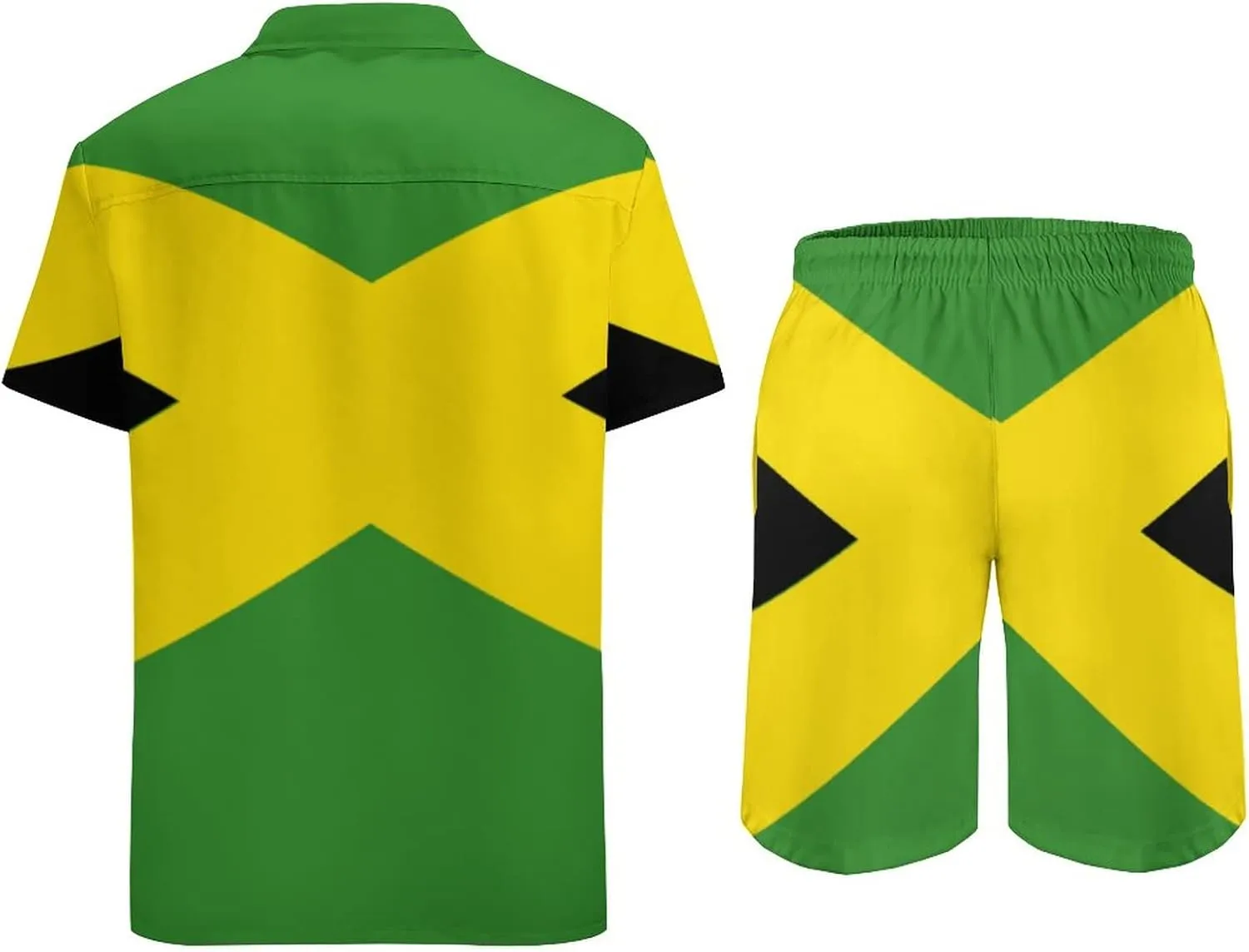 Party Shorts Shirt Men Swim Trunks Quick Jamaican Flag Dry Surfing Beach Shorts with Pockets Casual Beach Suit L