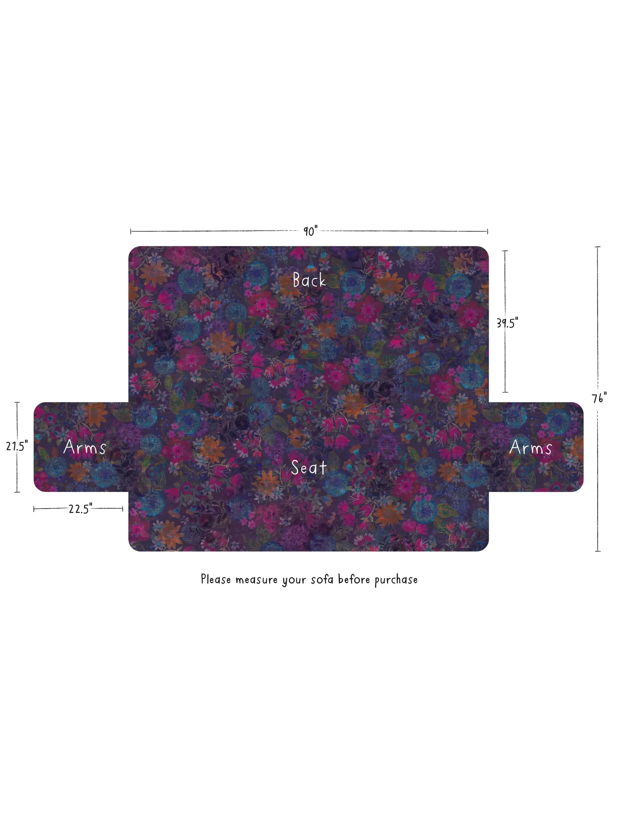 Perfect Cozy Couch Cover - Dark Floral Garden