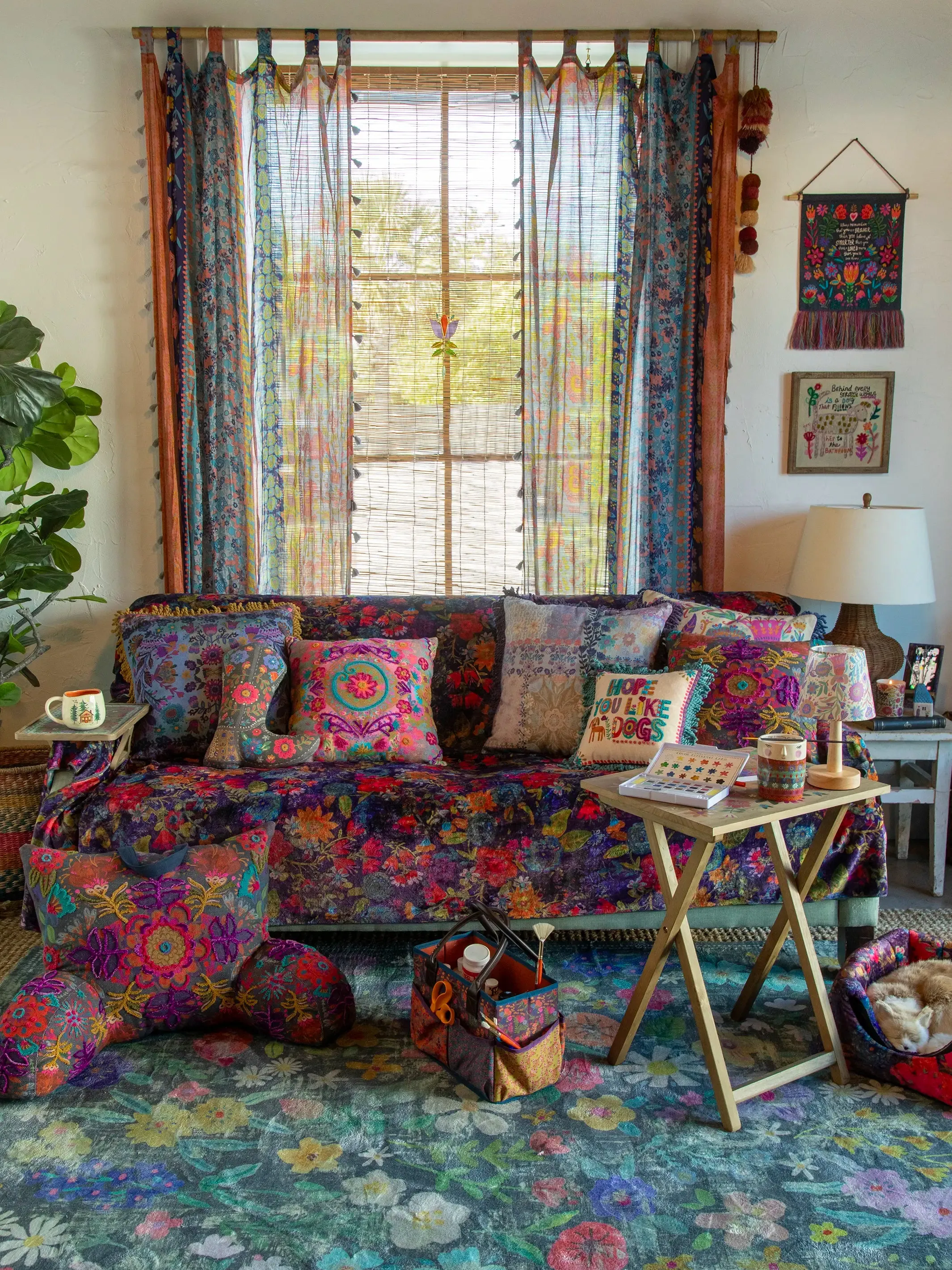 Perfect Cozy Couch Cover - Dark Floral Garden