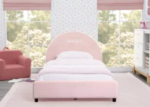 Personalized Upholstered Twin Bed with Round Headboard