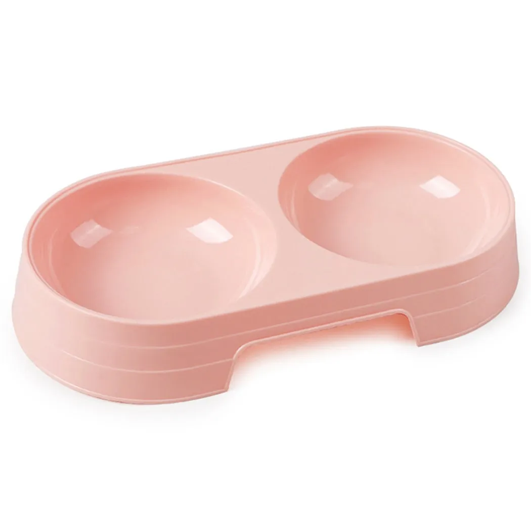 Plastic Pet Double Bowls