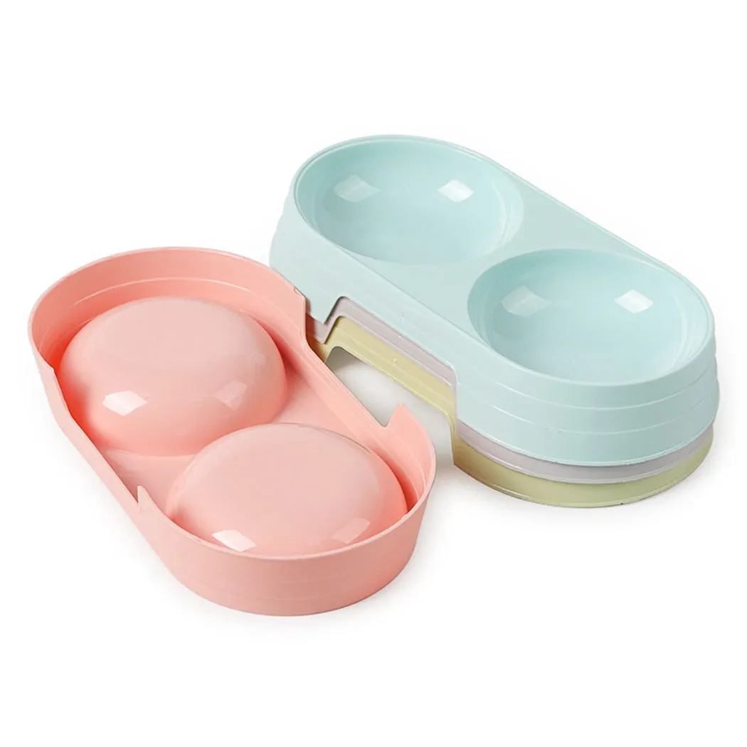 Plastic Pet Double Bowls