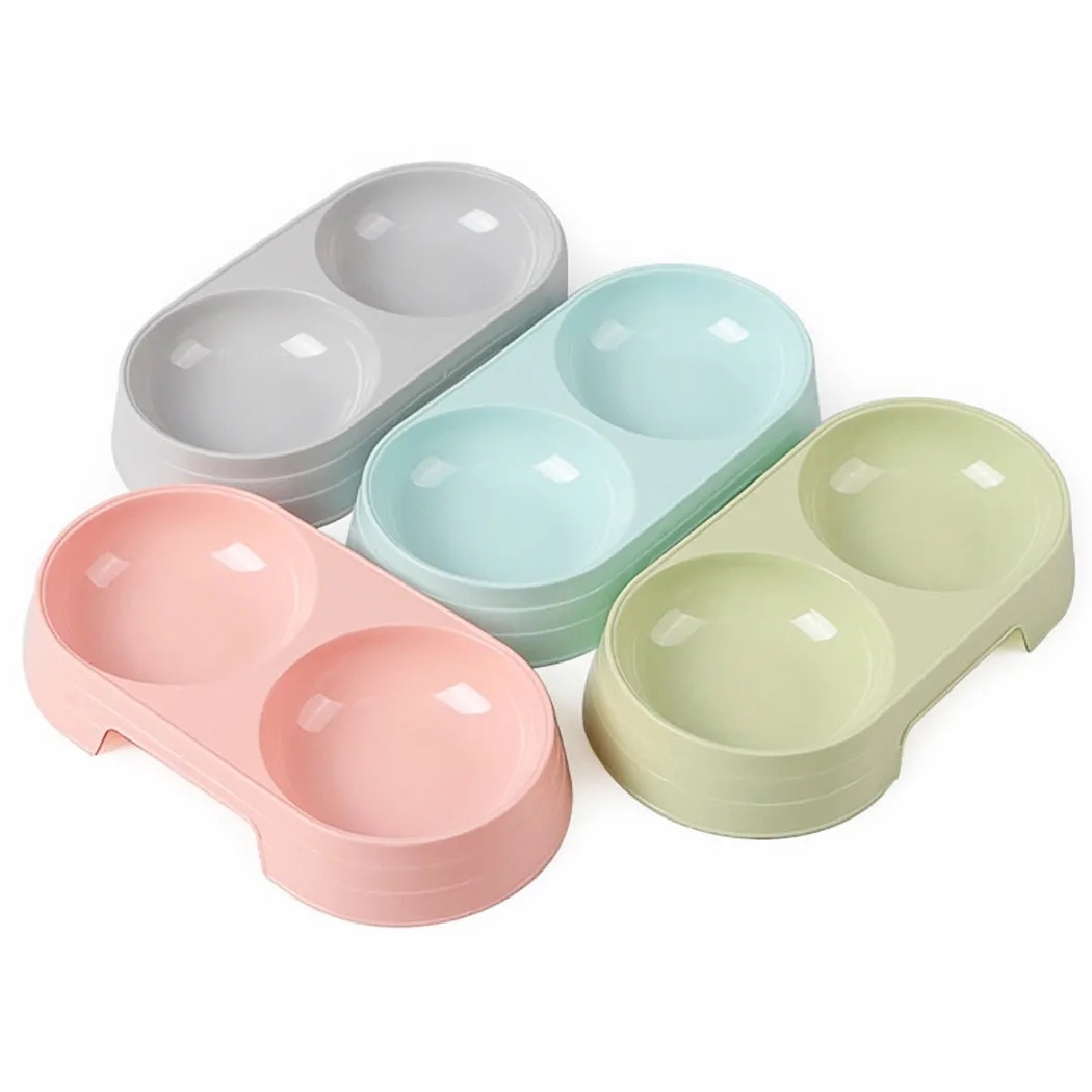 Plastic Pet Double Bowls