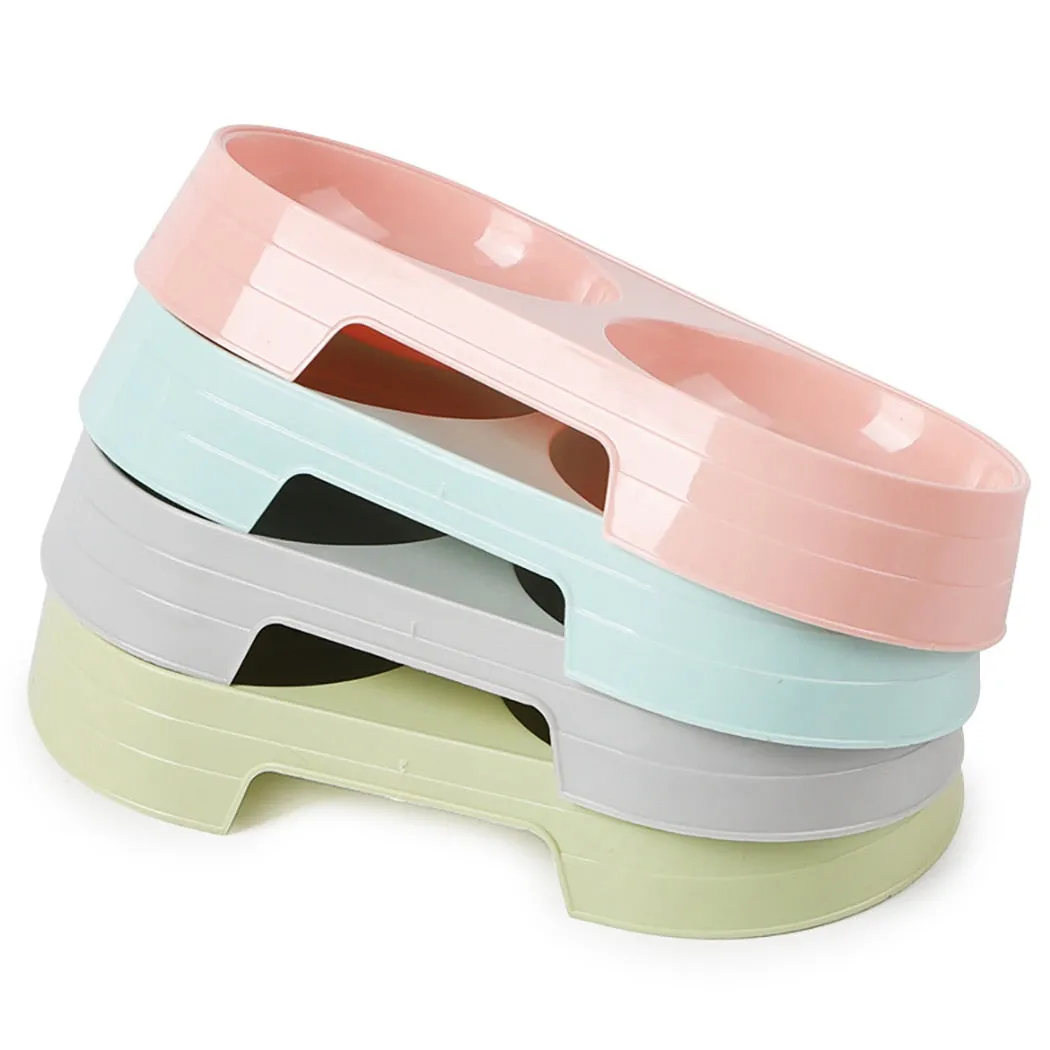 Plastic Pet Double Bowls