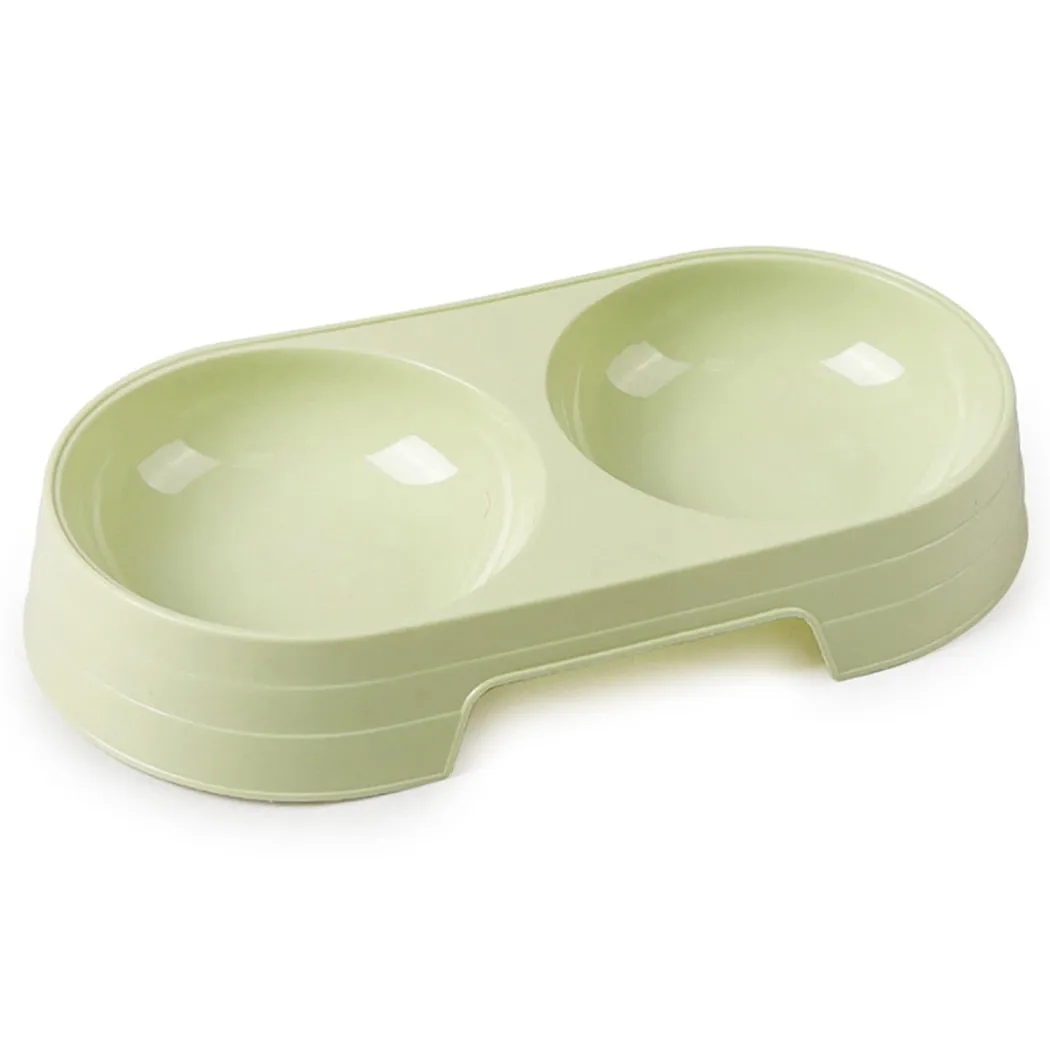 Plastic Pet Double Bowls