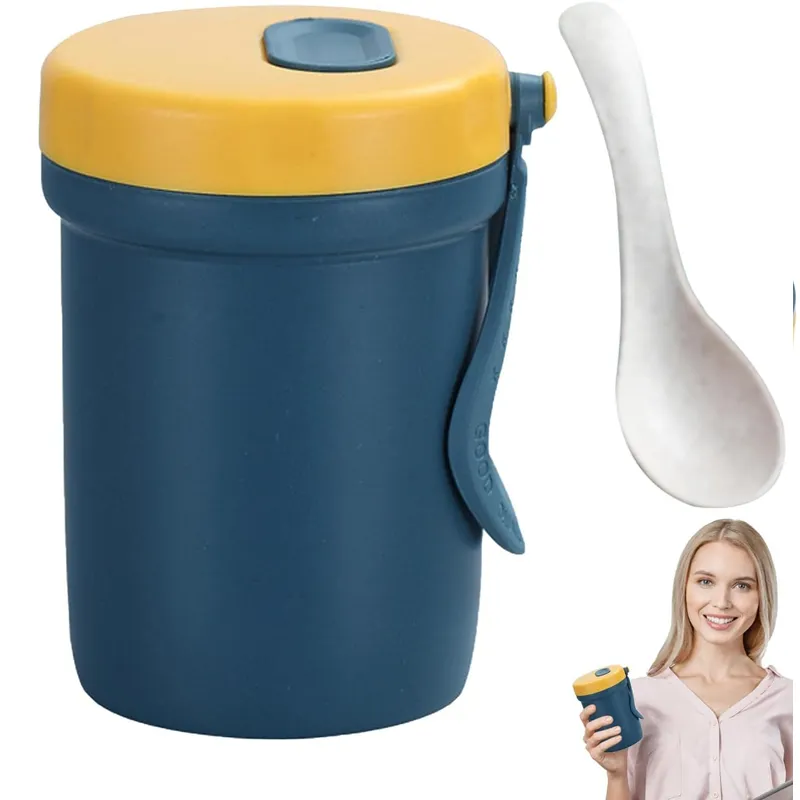Portable Bento Lunch Box With Soup Cup-Hy-146 Green