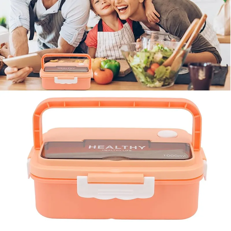 Portable Bento Lunch Box With Soup Cup-Hy-146 Orange