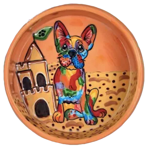 Rainbow Palz French Bulldog Dog Bowl