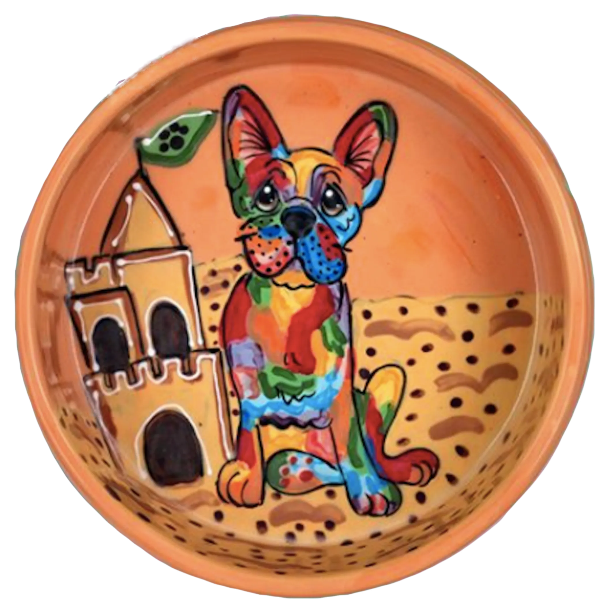 Rainbow Palz French Bulldog Dog Bowl