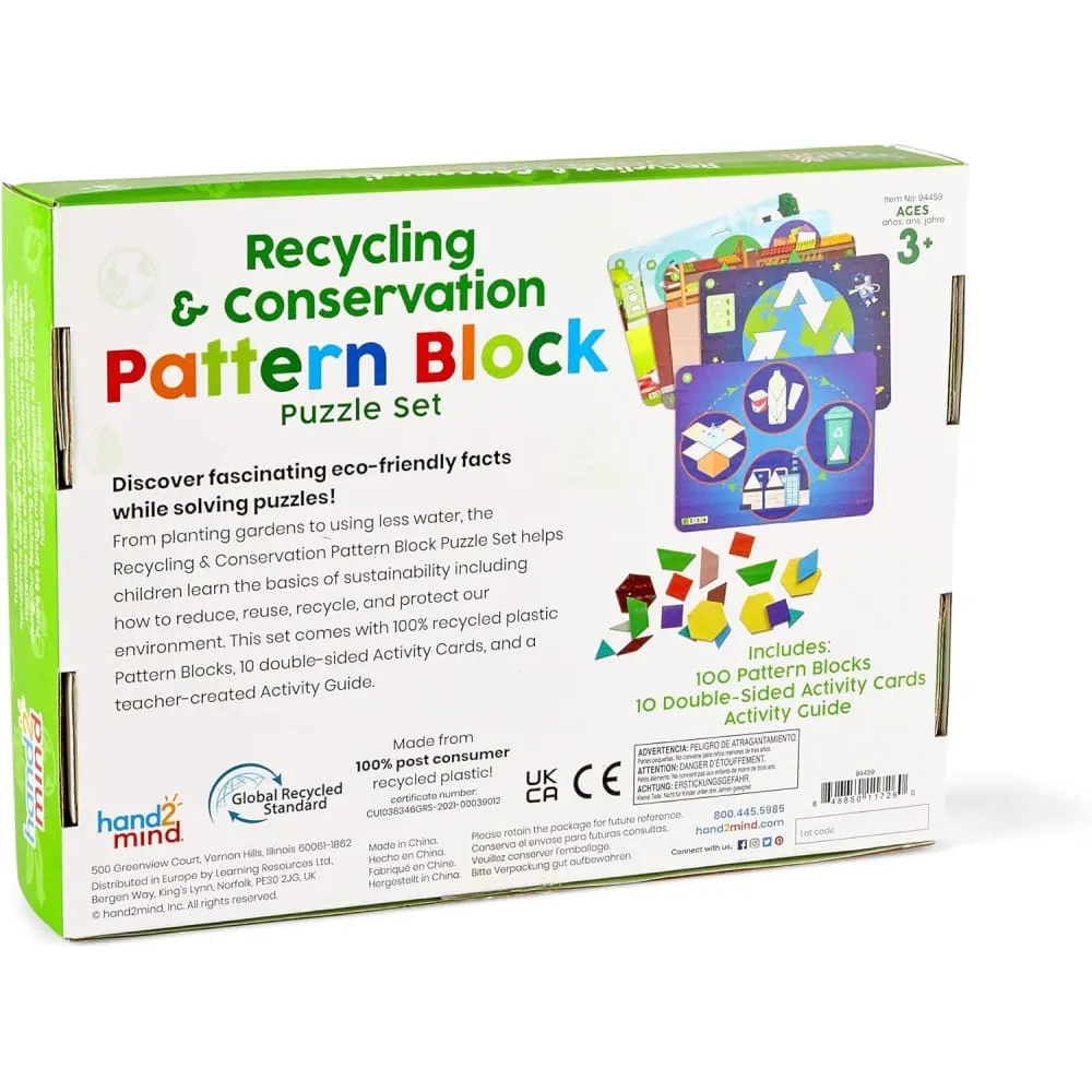 Recycling & Conservation Pattern Block Puzzle Set