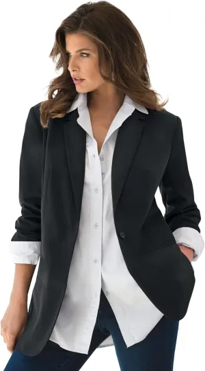 Roaman's Women's Plus Size Boyfriend Blazer