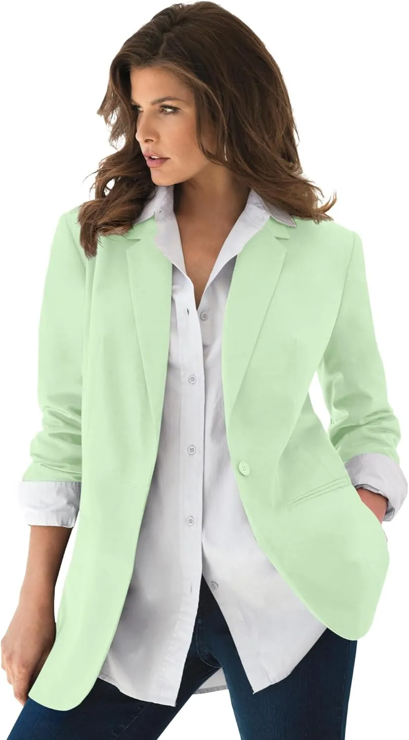 Roaman's Women's Plus Size Boyfriend Blazer