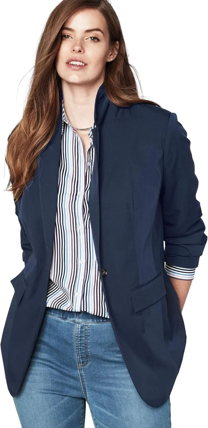 Roaman's Women's Plus Size Boyfriend Blazer