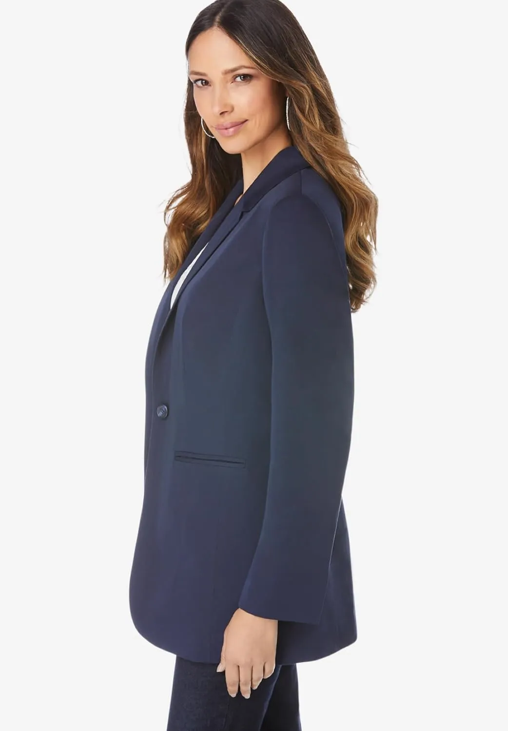 Roaman's Women's Plus Size Boyfriend Blazer