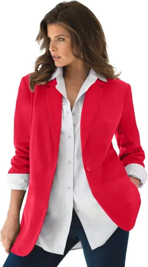 Roaman's Women's Plus Size Boyfriend Blazer