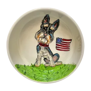 Schnauzer Fourth of July Bowl