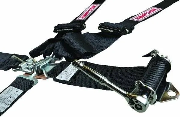 Simpson Platinum 5-Point Sprint Car Latch & Link Ratchet Harness - Right Side Ratchet - Aluminum Adjusters