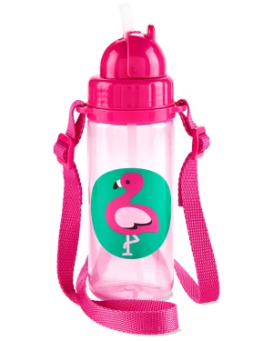 Skip Hop Zoo Long Strap Straw Bottle - Franny Flamingo
