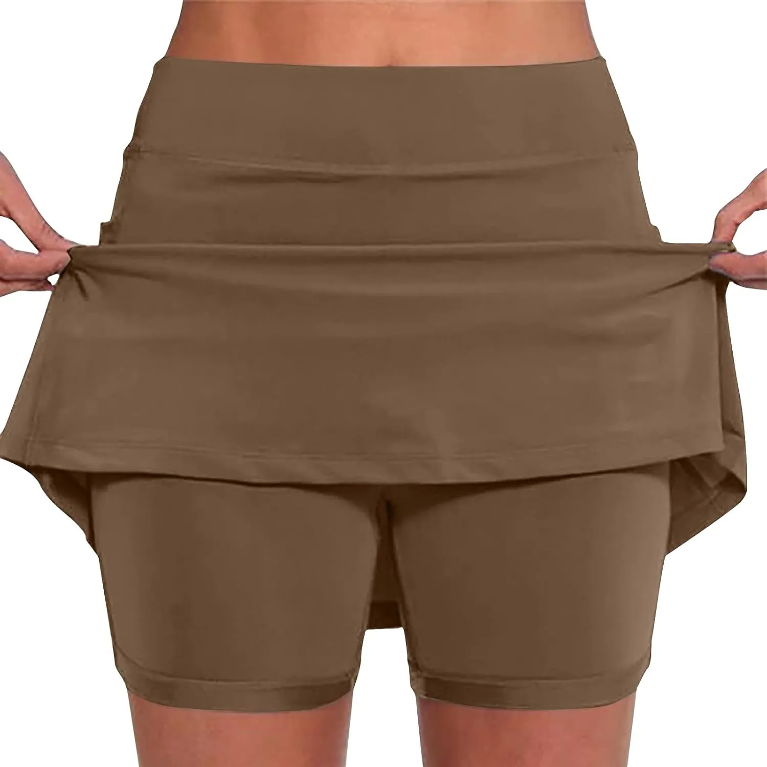 Skorts for Woman Tummy Control High Waist Womens Shorts Dressy Casual Athletic Tennis Mini Skirts with Pockets
