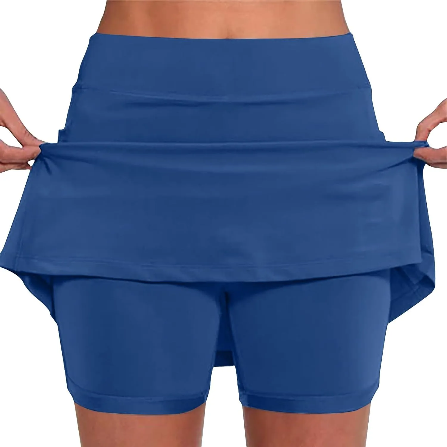 Skorts for Woman Tummy Control High Waist Womens Shorts Dressy Casual Athletic Tennis Mini Skirts with Pockets