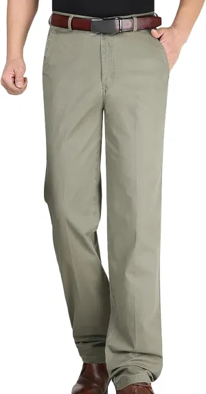 Slim Fit Dress Pants for Men 2023 Fashion Causal Flat Front Solid Straight Legs Regular Fit Buckle Zipper Trouser
