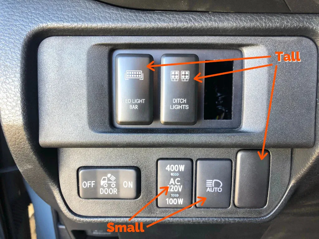 Small Style Toyota OEM Style "Ditch Lights" Switch by Cali Raised