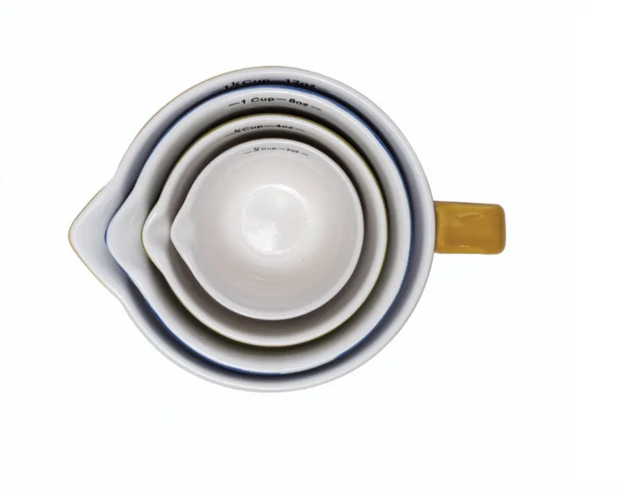 Stoneware Batter Bowl Measuring Cups Set