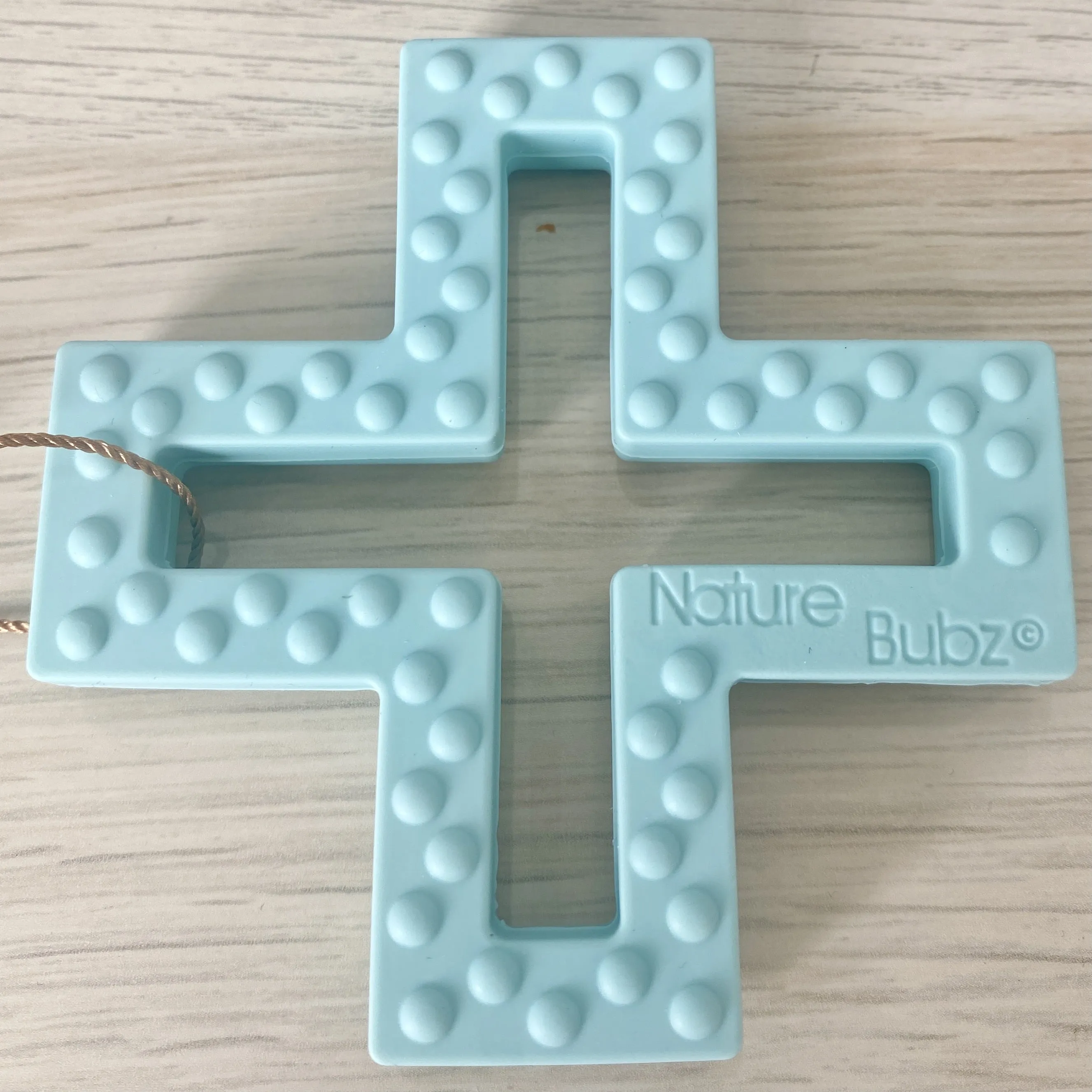 Swiss Cross Teether - Seafoam